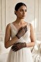 Seravelle Pure Skin Black Tulle Bridal Gloves – Second-Skin Effect Elegant Wedding Accessory - 2