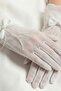 White Feathered Vera Bow Tulle Bridal Gloves – Stylish Wedding Accessory with Pearl Detail - 5