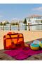 Neon Faux Leather & Colorful Transparent Pvc Washable Beach Bag with Wet and Sandy Item Pocket - 6