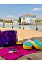Neon Faux Leather & Colorful Transparent Pvc Washable Beach Bag with Wet and Sandy Item Pocket - 5