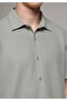 Regular Fit Shirt Neck Plain Men's Green Long Sleeve Shirt - 4