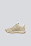 Men's Suede and Mesh Detailed Round-Toe Logo-Embossed Beige Sneaker - 3