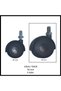 M10 (3/8) Screw-In Furniture Wheel, 50 mm (4 Pieces), Office Chair, Cabinet, Shelf, 360 Degree Rotation - 6