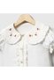Bebikim Baby Girl Cherry Embroidered Collared Shirt and Red Tutu Skirt 3-Piece Set - 3