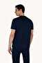 Men's Regular Fit Cotton Round Neck Printed Short Sleeve Blue T-Shirt - 4