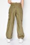 Women Plain Cargo Pants, Green - 2
