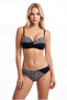Black Zebra Patterned Strapless Bikini Set