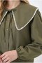 Women's Khaki Baby Collar Buttoned Stylish Casual Shirt Hzl26S-Bd1203141 - 4