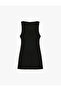 Sleeveless Crew Neck Mini Linen Dress with Accessory Detail - 4