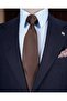 Italian Style Slim Fit Men's Mono Collar Linen Blend Jacket Navy Blue T20083-02 - 4