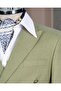 Italian Style Slim Double-Breasted Men's Single Jacket Khaki T13664 - 3