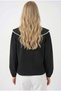 Women's Black Baby Collar Buttoned Stylish Casual Shirt Hzl26S-Bd1203141 - 4