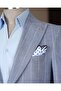 Slim Fit Men's Pointed Collar Pocket Striped Linen Jacket Blue T20104-19 - 3