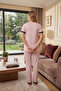 Pure Comfort Polka Dot V-Neck Front Button Maternity and Postpartum Pajama Set - 4