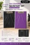 Lila and Black A4 Covered Secretary Set (Pack of 2) |   Durable Pvc Coating, Metal Latch, Interior Pocket - 2