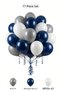 Midnight Blue Gray Balloon Set 17 Pieces Adult Birthday Party Decoration