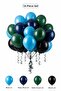 Racing Themed Balloon Set Blue Midnight Blue 18 Pieces Boy's Birthday Party Decoration