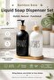 Liquid Soap Dispenser Set with Bamboo Base, 2-Piece Kitchen and Bathroom Stylish Organizer with Pump