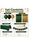 Black & Gold & Green Birthday Party Celebration & Curtain Table Balloon Set 36 Piece Product - 2