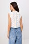 Beyaz Brode Yelek Dokuma Bluz TWOSS25BZ00583 - 4