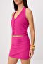 Fuchsia Aerobin Vest Mini Skirt Woven Bottom - Top Set Twoss26Au00093 - 3