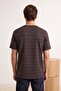 Brown Regular/Normal Cut Buttoned Textured Ribbed Knit T-Shirt Tmnss26Ts00036 - 4