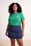 Green Back Printed Relaxed Fit Knitted Oversize T-Shirt Tbbss25Bf00059 - 2