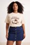 Stone Coconat Printed Loose Fit Knitted Oversized T-Shirt Tbbss26Bf00055 - 2