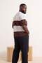 Brown-Ecru Oversize/Wide Cut Plus Size 100% Cotton T-Shirt Tmnss26Bf00003 - 3