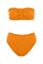 Orange Premium Standard Size Strapless Textured Normal Waist Regular Bikini Set Tbess26Bt00096 - 4