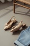 حذاء بكعب مدبب من Ilef Bow Beige (كعب 3 سم). - 2