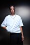 Men's White Boxy Fit Basic Tshirt - 2