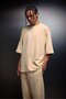 Men's Beige Oversized Basic Tshirt - 2