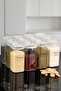 Set of 12 Mica Spice Jars with Spoon and Transparent Spice Label 300 ml Vacuum Leakproof Lid
