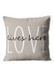 Set of 4 Beige Tone Love and Home Sweet Home Written Cushion Covers Floral Decorative Pillows - 4