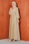Beige Beaded Chiffon Evening Dress - 2