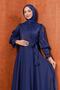 Navy Blue Side Tie Evening Dress - 2