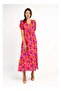 Cotton Pink Puff Sleeve Charlotte Midi Dress - 2