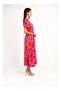 Cotton Pink Puff Sleeve Charlotte Midi Dress - 3