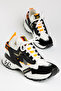 Women's Sneaker Textile Lace-Up Sports Shoes Black White - 2