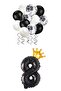 8 Number Black Foil Balloon, King's Crown and Black Balloon Set with Confetti - 2