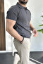 Men's Half Zip Polo Neck T-Shirt Smoked Edw257 - 2