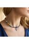 Women's Natural Stone Leaf Motif Orange Handmade Necklace Bijouterie Gift Accessory