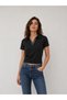 Women's Polo Collar Striped Short Sleeve Body with Slim Fit Stretchy Lycra 100% Cotton Summer - 2