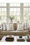 Set of 4 Beige Striped and Text Patterned Throw Pillow Covers Stay Awhile Themed Decorative Pillow