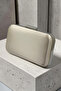Nude Color Satin Silver Case Evening Bag Evening Bag Wedding Engagement Portfolio - 2