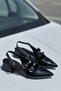 Women's Braga Buckle Heeled Shoes Black-Patent Leather