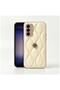 Samsung Galaxy A55 Compatible Case Zebana Camellia Leather Case Beige