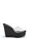 Black Transparent Wedge Heel Women's Slippers Katerina - 4