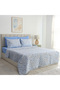 Double Floral Patterned Multi-Purpose Bedspread & Pique Set with 4 Pillowcases and Elastic Sheets - 3